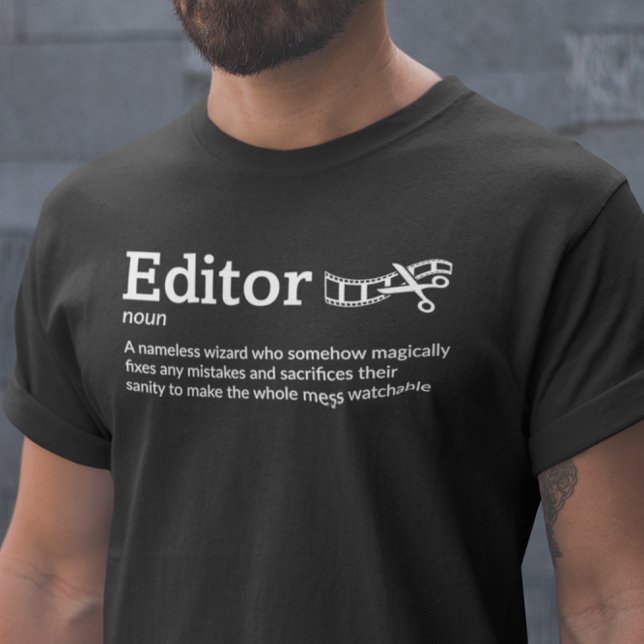 T-shirt Editeur Définition mode foncé - Éditeur vidéo de f (Créateur téléchargé)