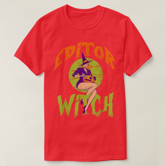 T-shirt Editeur Witch - Drôle Editeur Halloween (Design devant)