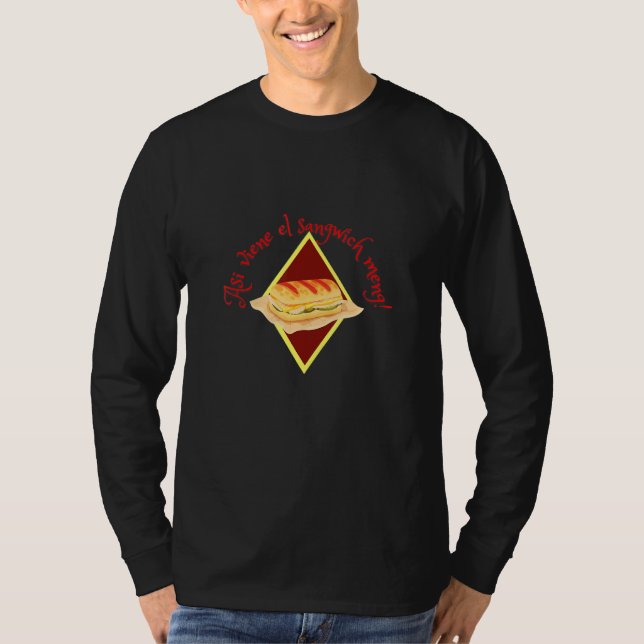 T-shirt Édition Fond Clair Avertissement Sandwich Cubain (Devant)