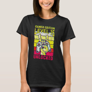 T-shirt Édition Joueur de Vidéo 15e Anniversaire Niveau 15