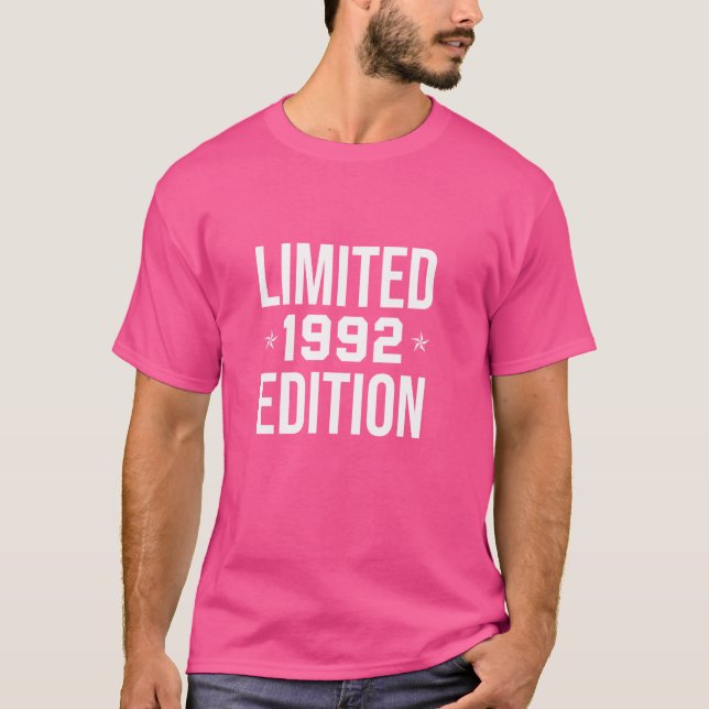 T-shirt ÉDITION LIMITÉE 1992 Simple mignon en texte blanc (Devant)