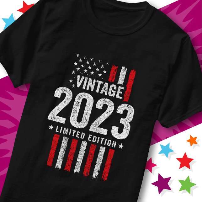 T-shirt Édition Limitée Drapeau Américain Étoiles Vintage  (Créateur téléchargé)