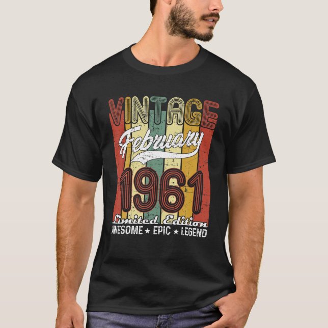 T-shirt Edition Limitée Février 1961 60E Anniversaire Don  (Devant)