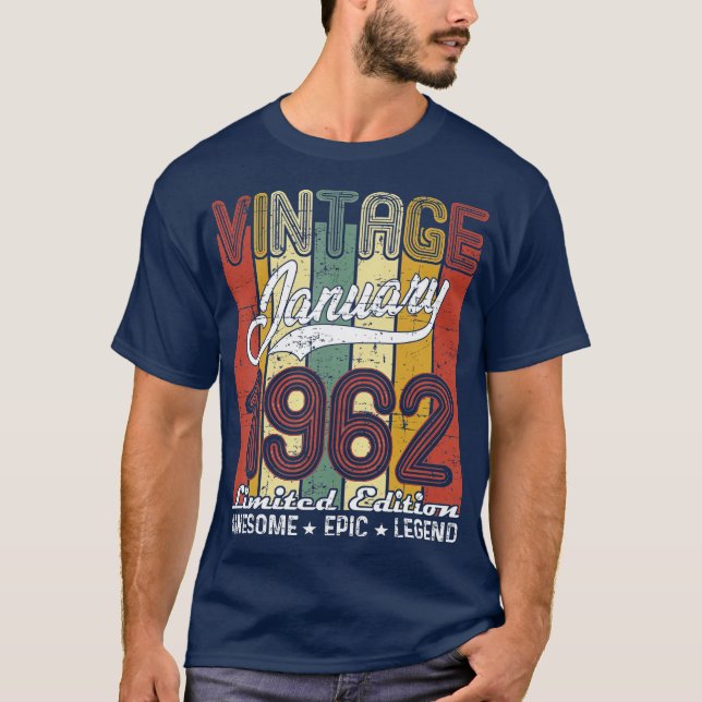 T-shirt Edition limitée Janvier 1962 59e anniversaire Cade (Devant)