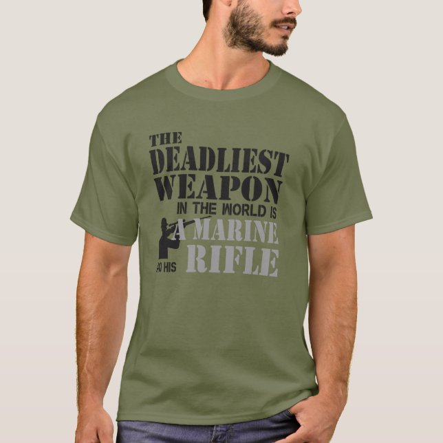 T-shirt Édition limitée marine et sienne fusil (Devant)