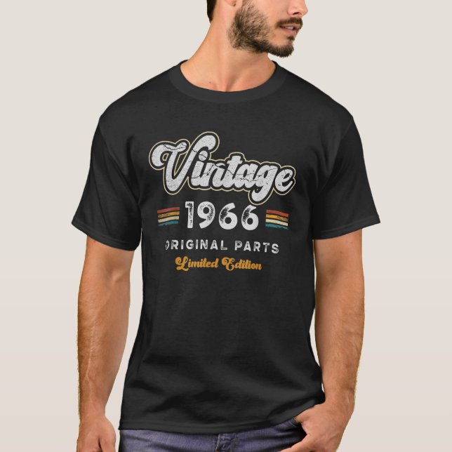 T-shirt Édition limitée rétro 1966 Hommes Femmes 60 ans (Devant)