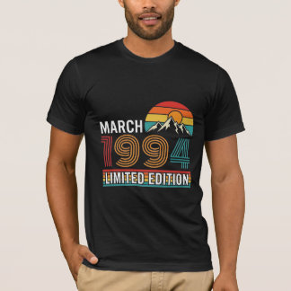 T-shirt Édition limitée Vintage Mars 1994 Coucher de solei