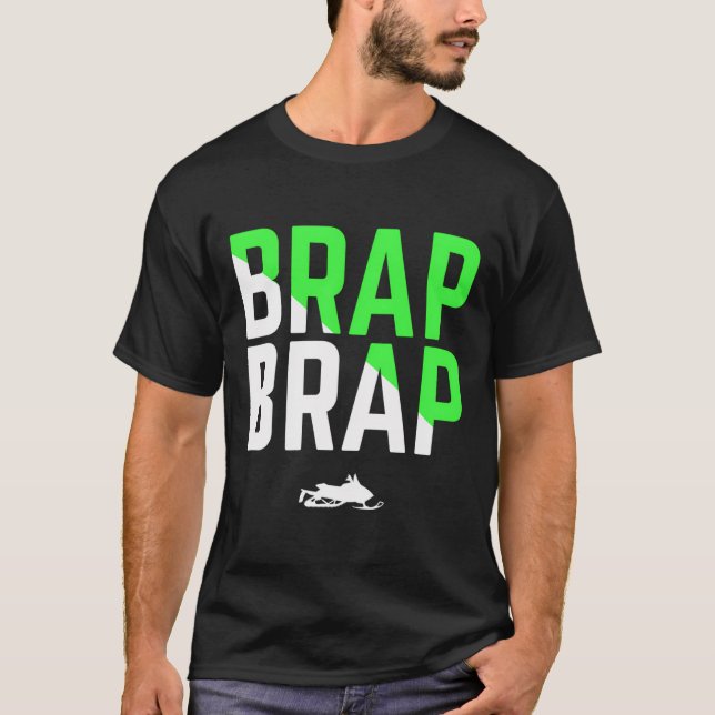T-shirt Édition verte à capuche de motoneige Brap Brap (Devant)