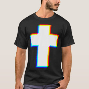 T-shirt Edm Croix Glitch Chrétien