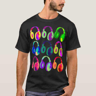 T-shirt EDM DJ Headphone Dance Rave Muic Fetival