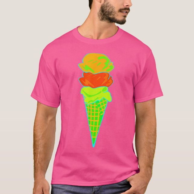 T-shirt Edm Ice Cream Electronic Dance Music Techno Rave (Devant)
