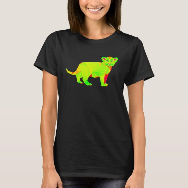 T-shirt EDM Lion Techno Trance Lion Cub Rave (Devant)