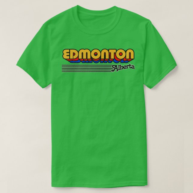 T-shirt Edmonton Alberta Retro Stripes (Design devant)