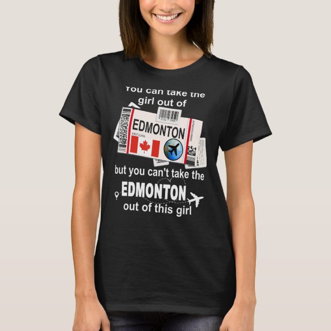 T-shirt Edmonton Boarding Pass  Edmonton Girl  Edmonton (Devant)