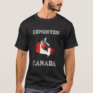 T-shirt Edmonton Canada Vintage Canada Carte du drapeau De