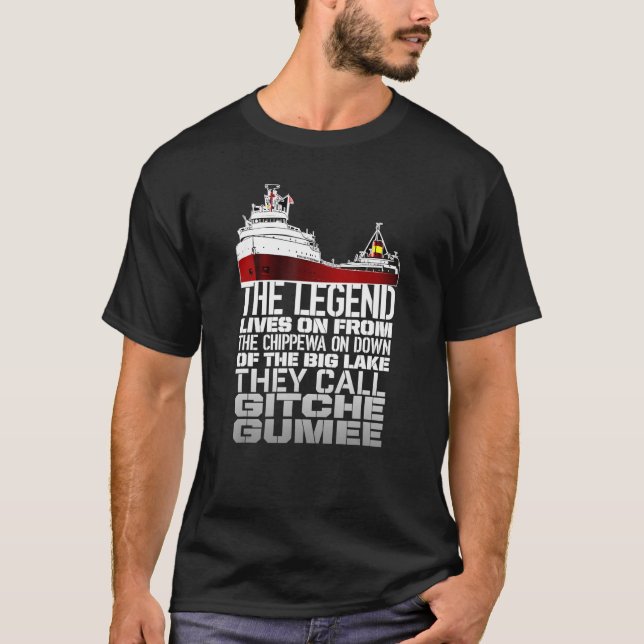 T-shirt Edmund Fitzgerald On appelle Gitche gumee (Devant)