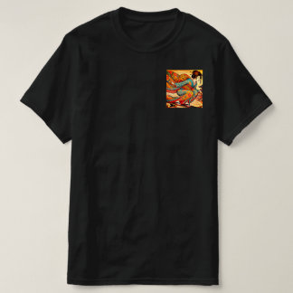 T-shirt Edo Beauty on Skateboard -ice cream Ukiyo-e Style