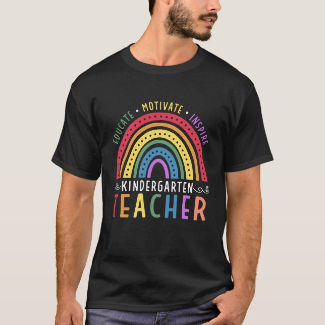 T-shirt Educate Motivate Inspire Kindergarten Teacher Rain (Devant)