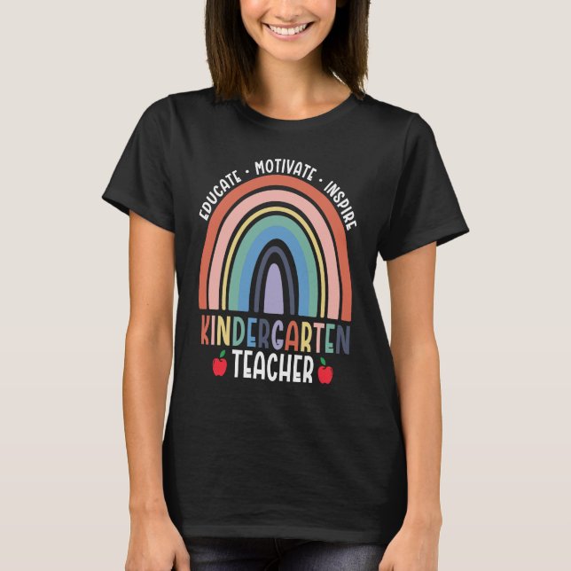 T-shirt Educate Motivate Inspire Kindergarten Teacher Rain (Devant)
