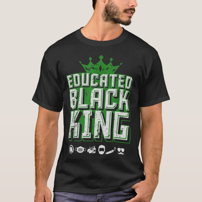 T-shirt Educated Black Pride King  Fathers Day Oversized (Devant)