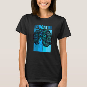 T-shirt Éducateur afro-américain Enseignant Mots en afro