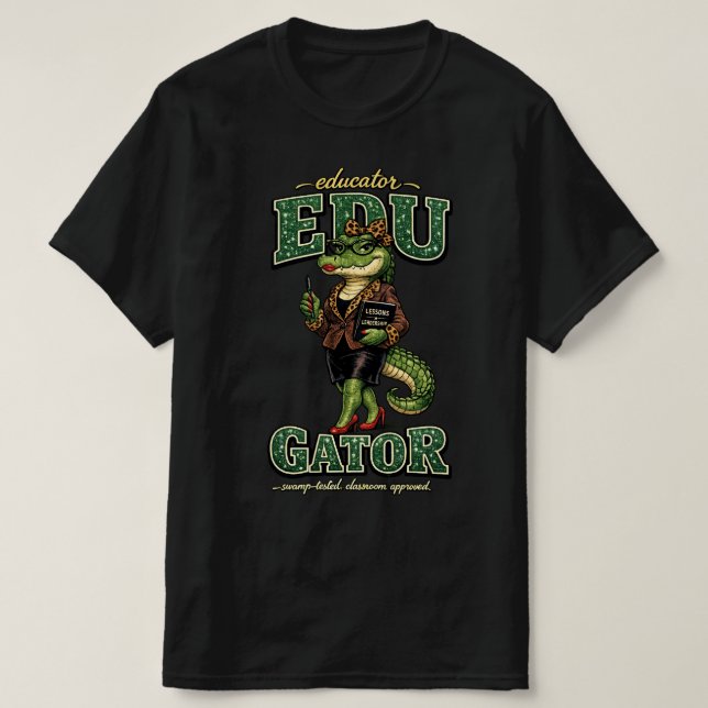 T-shirt Éducateur Alligator , Professeur Alligator , Profe (Design devant)