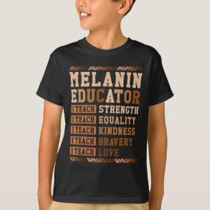 T-shirt Éducateur en mélanine Prof afro J'enseigne l'histo