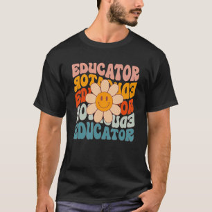 T-shirt Éducateur Enseignant Rétro Daisy Coloré Retour À L