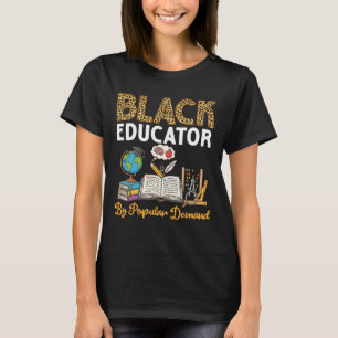 T-shirt Éducateur noir sur demande populaire Motif animal