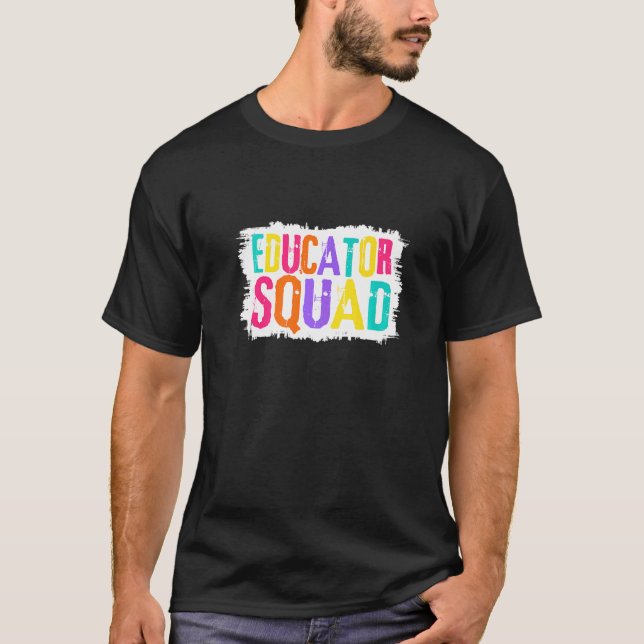 T-shirt Éducateur Squad pinceau coloré (Devant)