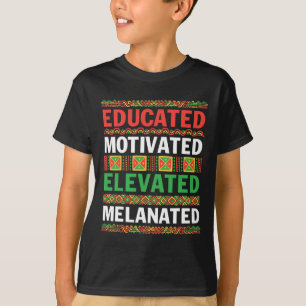 T-shirt Éduqué Motivé Élevé Afro-Américain Mélan