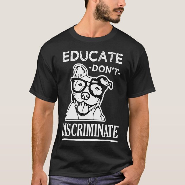 T-shirt Éduquer la Secourt de sensibilisation à l'Pitbull (Devant)