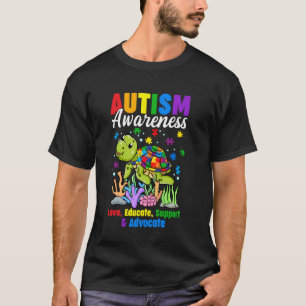 T-shirt Éduquer la sensibilisation à l'autisme Tortue Pièc