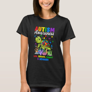 T-shirt Éduquer la sensibilisation à l'autisme Tortue Pièc