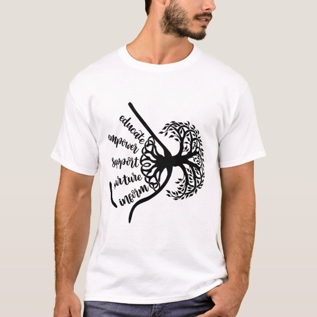 T-shirt Éduquer l'information sur le soutien de l'autonomi (Devant)