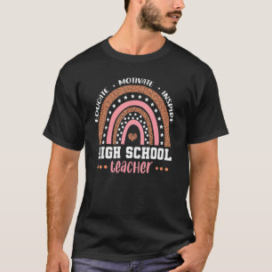 T-shirt Éduquer Motivate Inspirer Lycée Enseignant Leopa