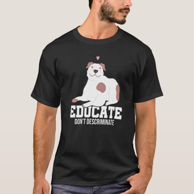 T-shirt Éduquer Ne pas diffamer Chien Propriétaire Chien C (Devant)