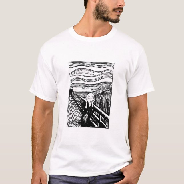 T-shirt Edvard Munch - La lithographie de cri (Devant)
