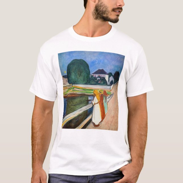 T-shirt Edvard Munch - La nuit blanche des filles sur le p (Devant)
