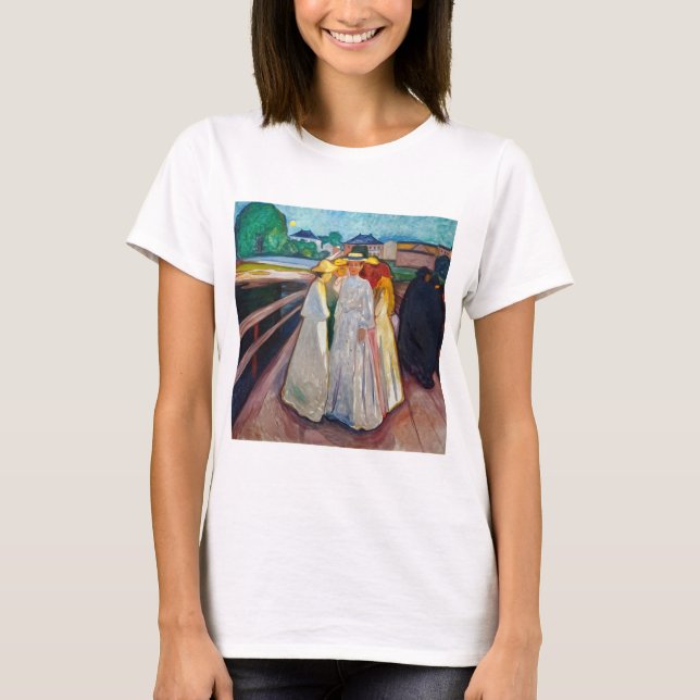T-shirt Edvard Munch - Les filles sur le pont 1903 (Devant)