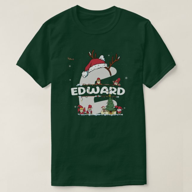 T-shirt Edward Christmasw Edward Nom pour les Noël drôles (Design devant)