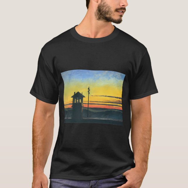 T-shirt Edward Hopper - Coucher de soleil sur le chemin de (Devant)