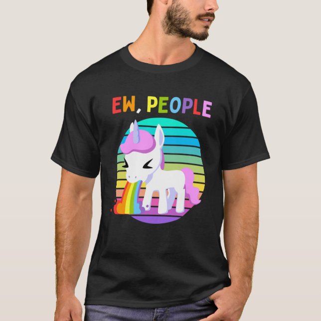 T-shirt Ee People Unicorn Sunset Rainbow (Devant)