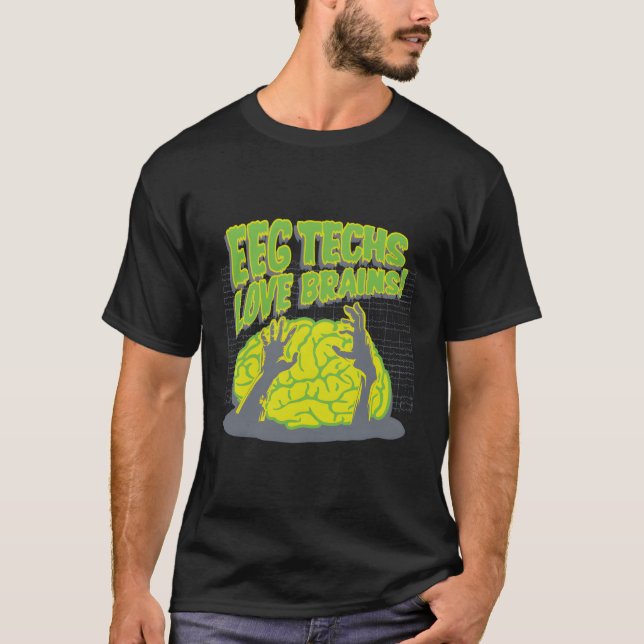 T-shirt Eeg Techs Love Cerveaux (Devant)