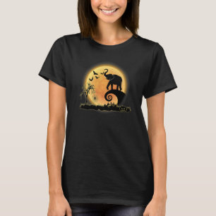 T-shirt Eéléphant Animal Effrayant Et Lune Halloween Costu