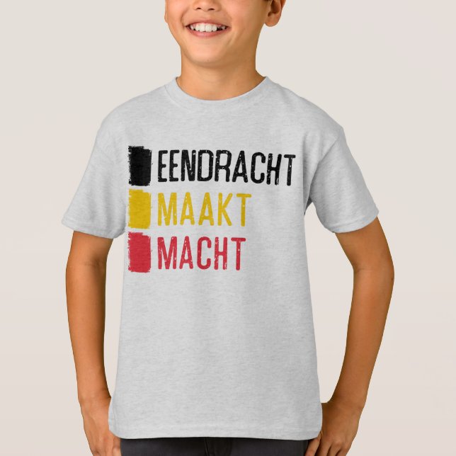 T-shirt Eendracht Maakt Macht Belgian Motto Tee, Belgique (Devant)