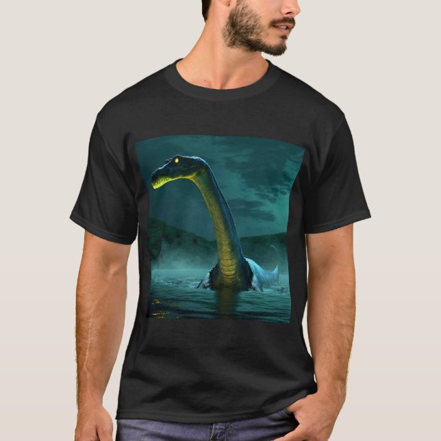 T-shirt Eerie Loch Ness Monster avec les yeux brillants la (Devant)