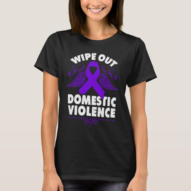 T-shirt Effacer la violence domestique ruban violet (Devant)