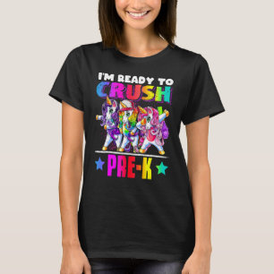 T-shirt Effacer Pré K Dabbing Unicorne Retour À L'École