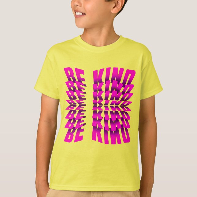 T-SHIRT EFFET DE TEXTE SOIS GENTIL TYPOGRAPHIE ROSE (Devant)